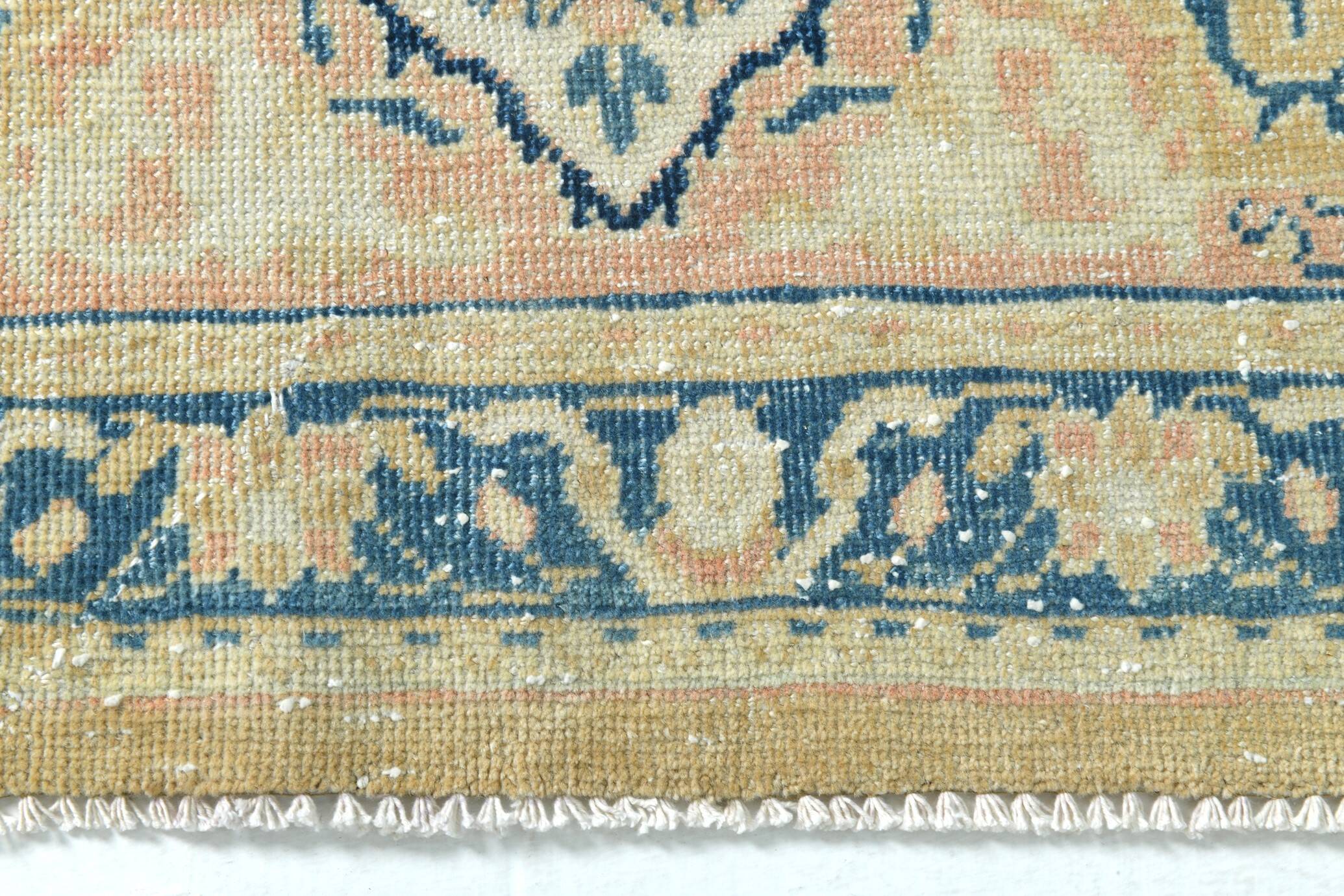 10x13 Blue & Peach Floral Antique 55s Persian Rug, 301x388Cm