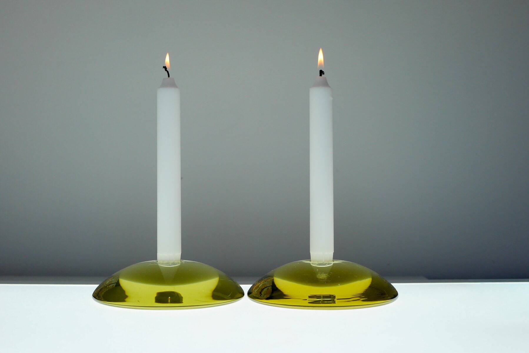 Glass candleholders by Anne Nilsson for Kosta, 2000s, set of 2