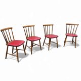 4 chaises à fuseaux des années 1960
