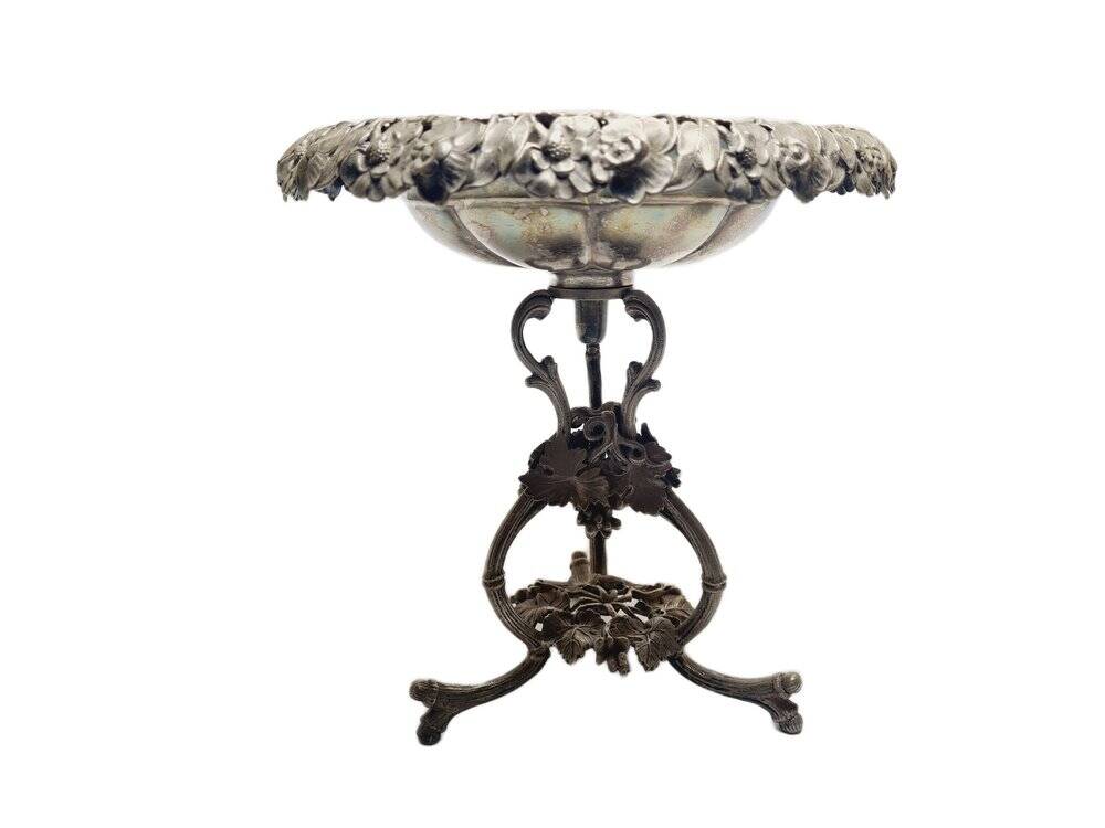 Coupe sur pied Biedermeier de Fraget, années 1890