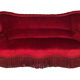 Napoleon III confidant sofa, red velvet trim redone