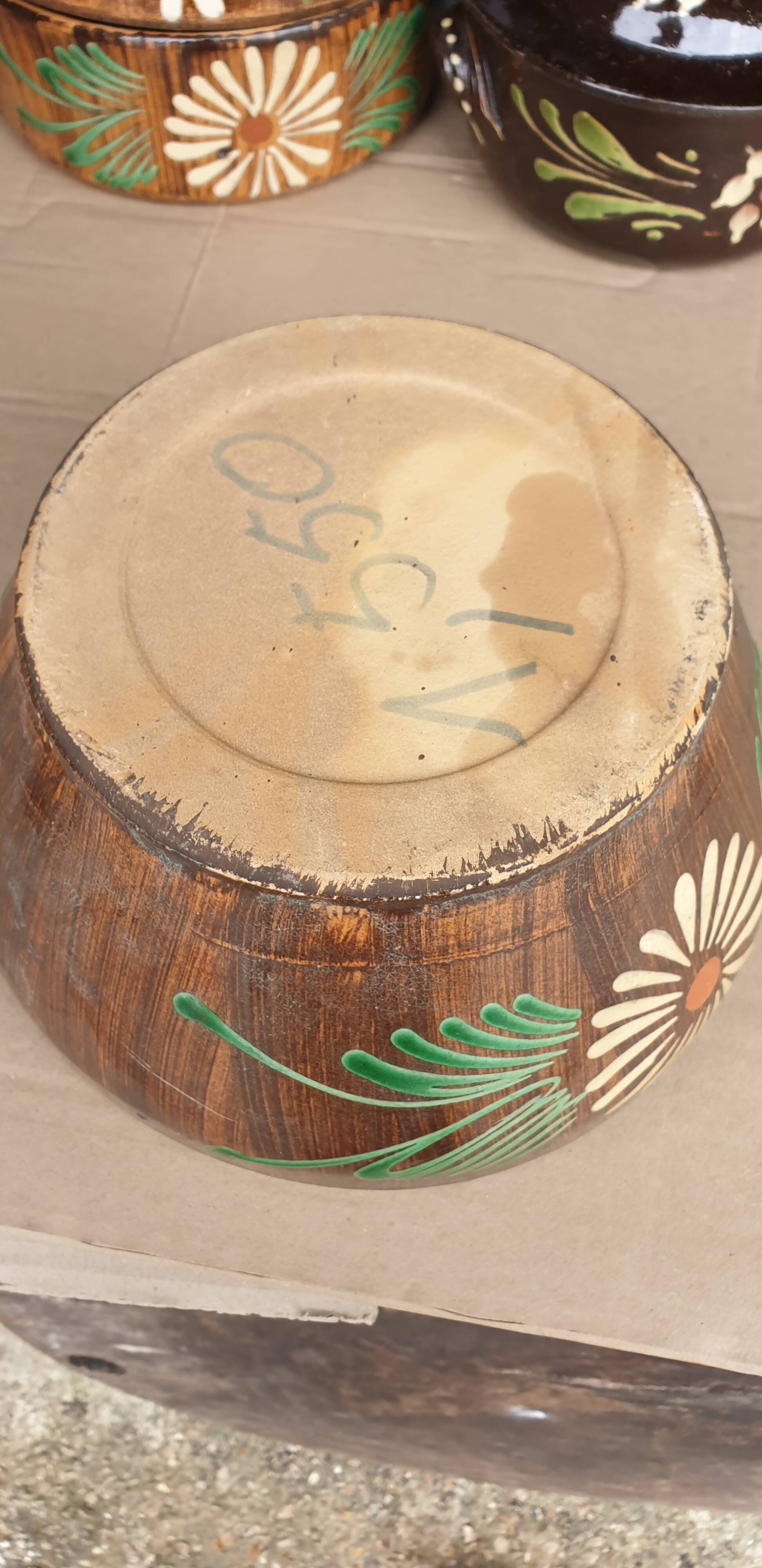 Glazed terracotta salad bowl