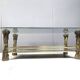 Vintage brass flower coffee table, 1970s