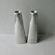 Pair of aluminum candle holders from the 80s