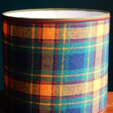 Yellow and green Scottish wool tartan lampshade