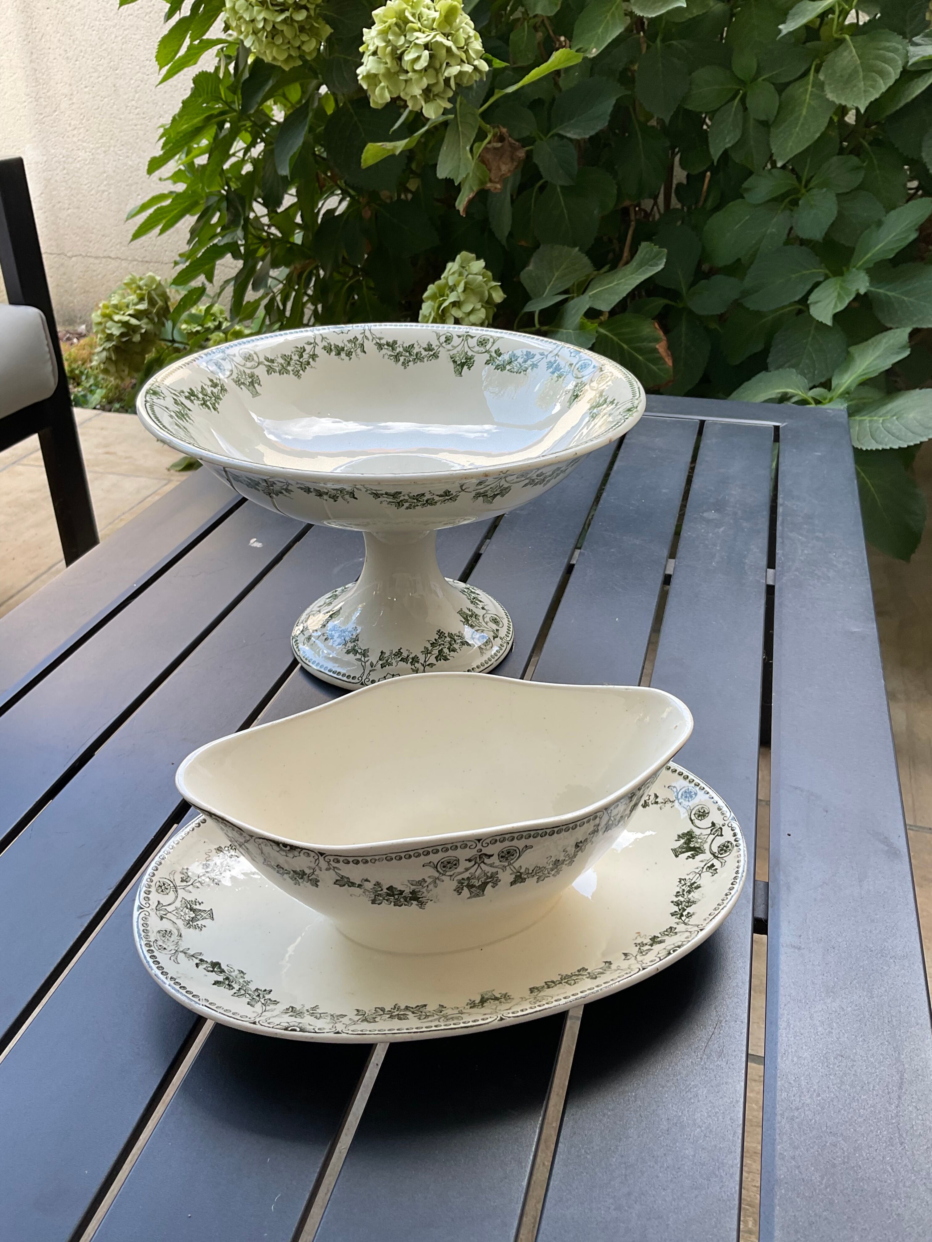 Compotier et saucière Badonvillers model champagne