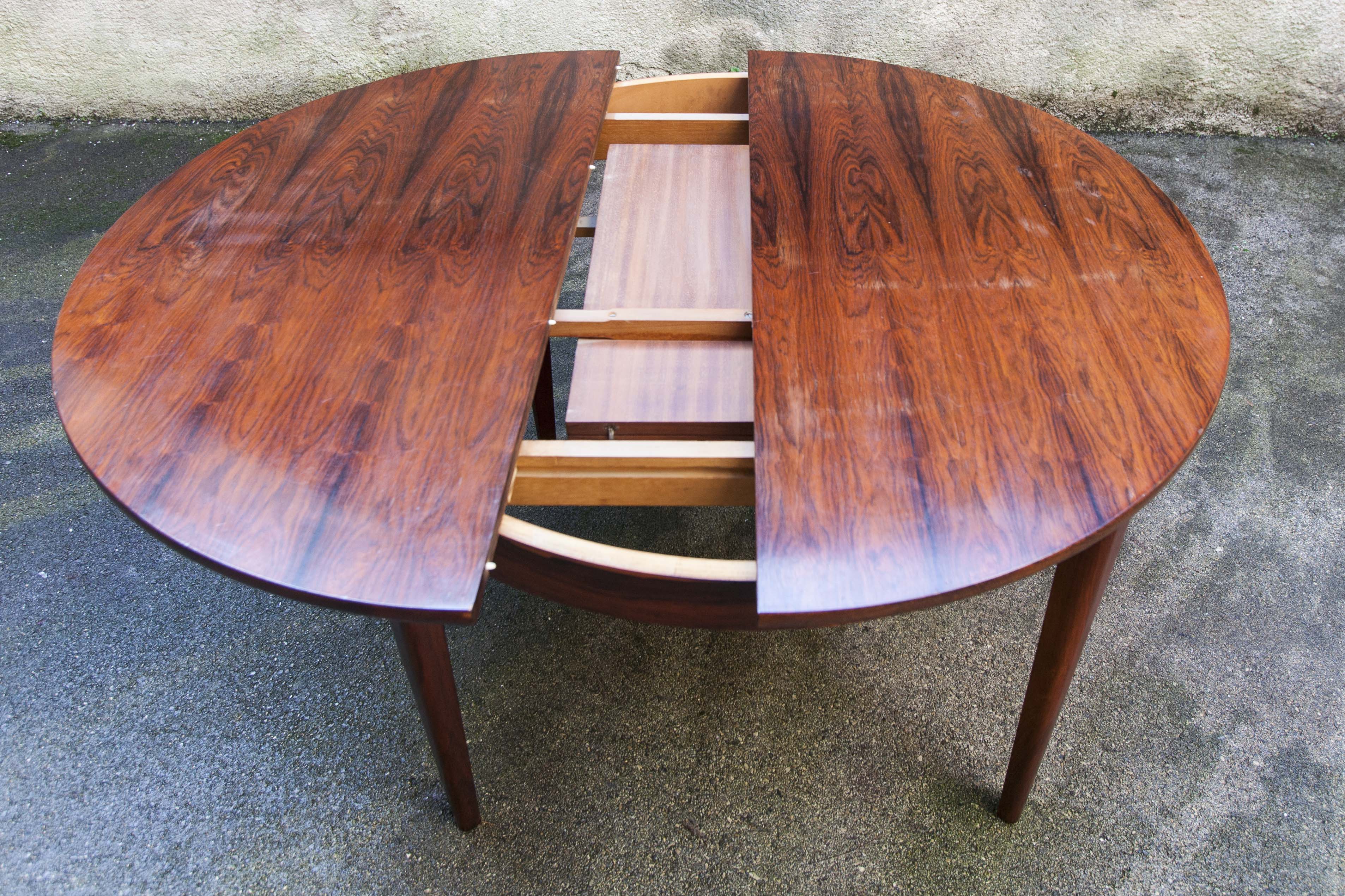 Table transformable en palissandre de rio 118cm