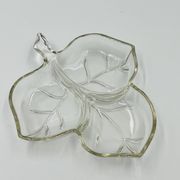 Vintage glass leaf dish