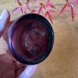 Water glasses, purple bubbled glass, Biot region