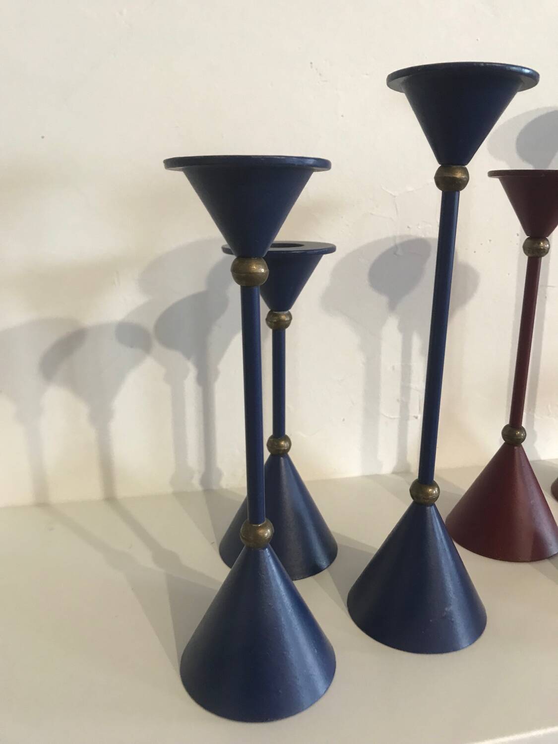 Vintage memphis design candle holders