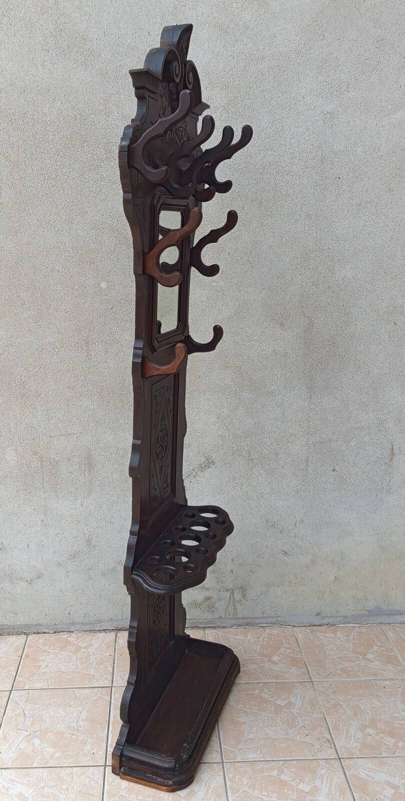 Louis XV Oak Coat Rack Hall Stand 19th Century