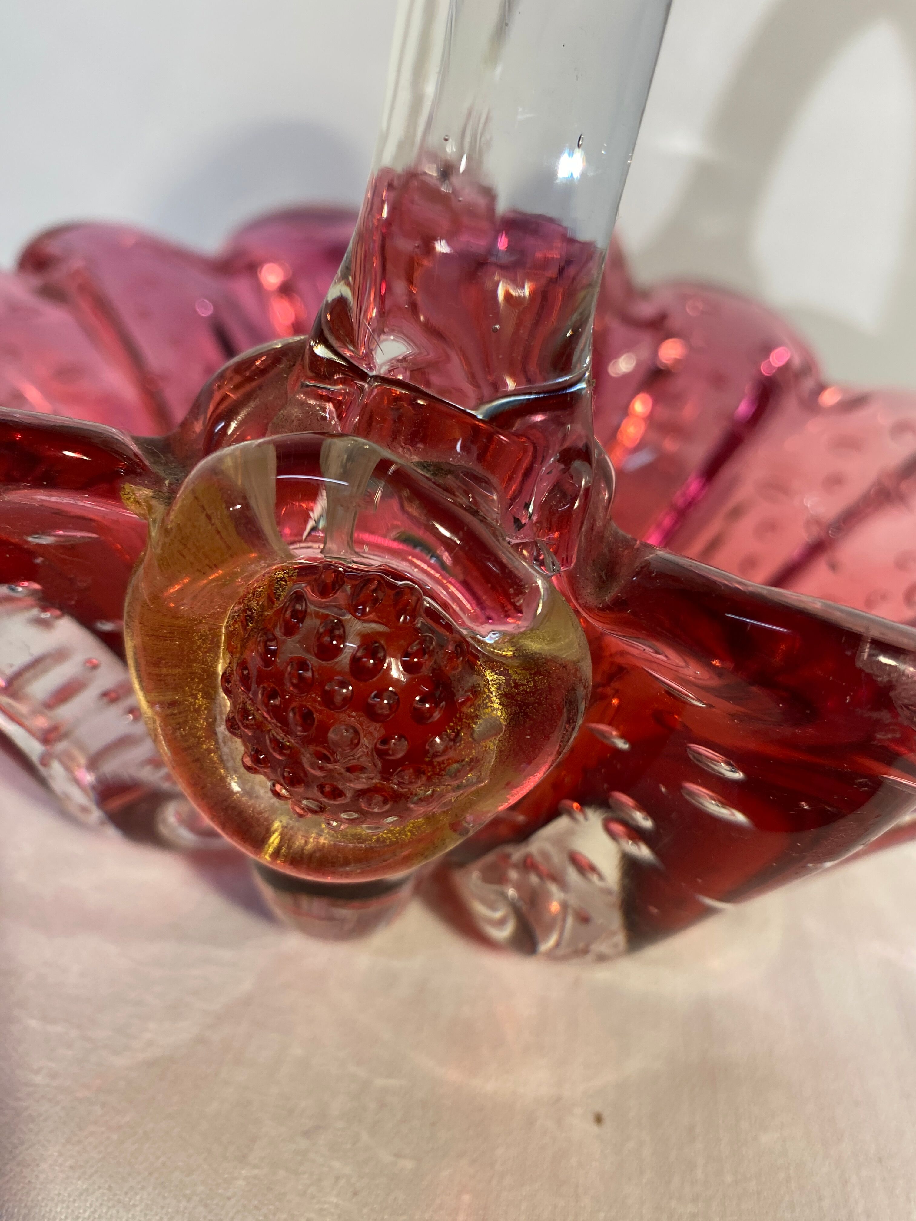 Vintage murano glass basket