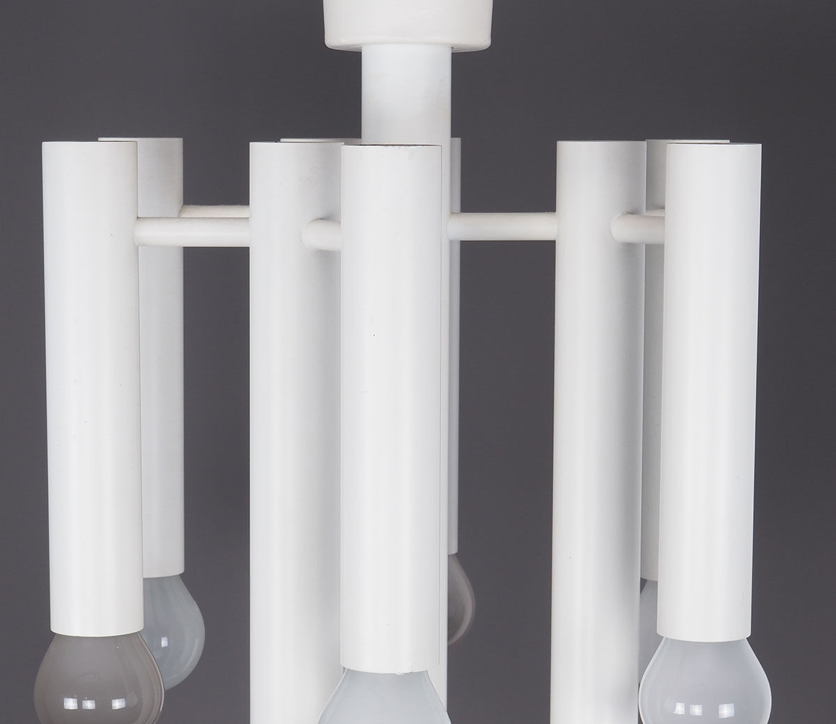 Plafonnier en métal blanc par Temde, années 1970