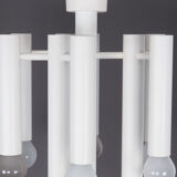 Space age ceiling lamp in white metal by temde, 1970s