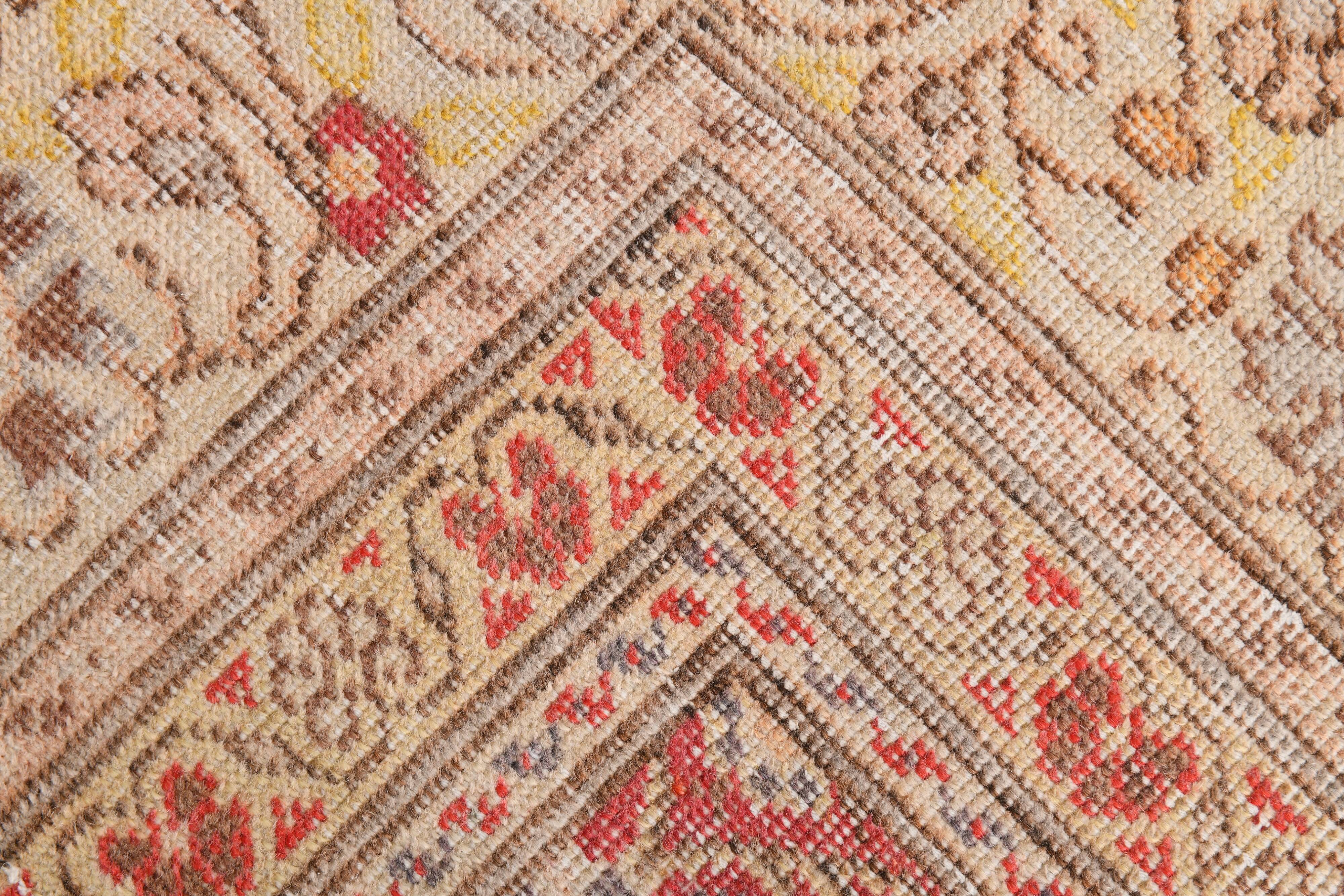 7x9 Red & Yellow Floral Persian Vintage Rug, 206x290Cm