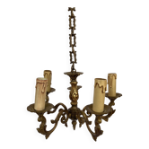 Antique gold chandelier with 5 lights