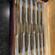 12 Art Deco knives in silver metal mid-20th century with its box