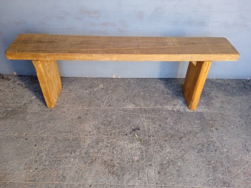Solid wood bench patinated 140cm