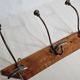 Wall rack "bistro" in metal and wood, 1900, 3 hooks
