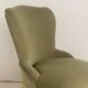 Small green velvet tub chair