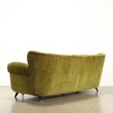 Vintage 3-seater velvet sofa, 1950s design, needs restoration, original