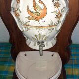 Fountain and washbasin moustier wood support carved, handmade