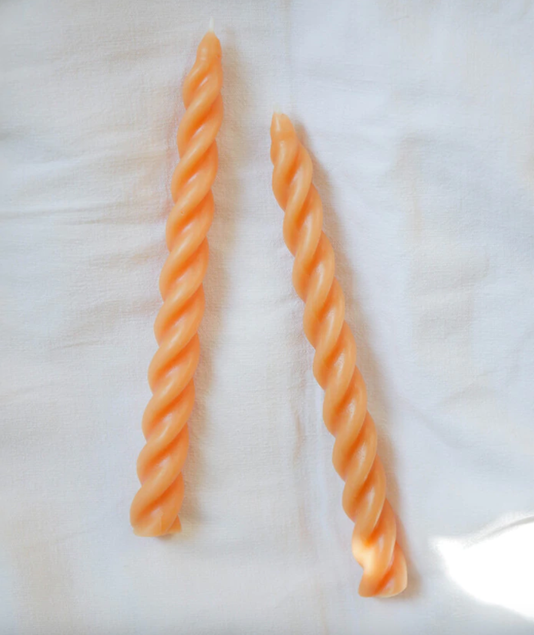 Duo of candle candles candles in orange beeswax