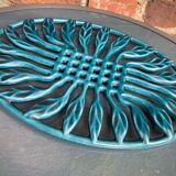 Old flat rest in enamelled cast iron celadon green
