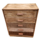 Ancienne meuble en bois 5 tiroirs fait en boîte publicitaire