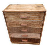 Ancienne meuble en bois 5 tiroirs fait en boîte publicitaire