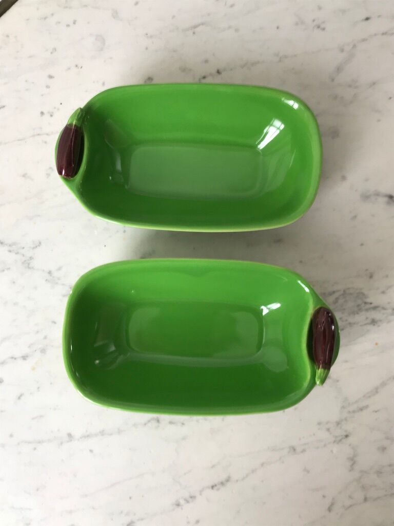 Pair of pocket saint clément model aubergine barbotine years 60-70