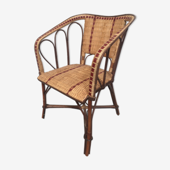 Braided rattan bistro chair