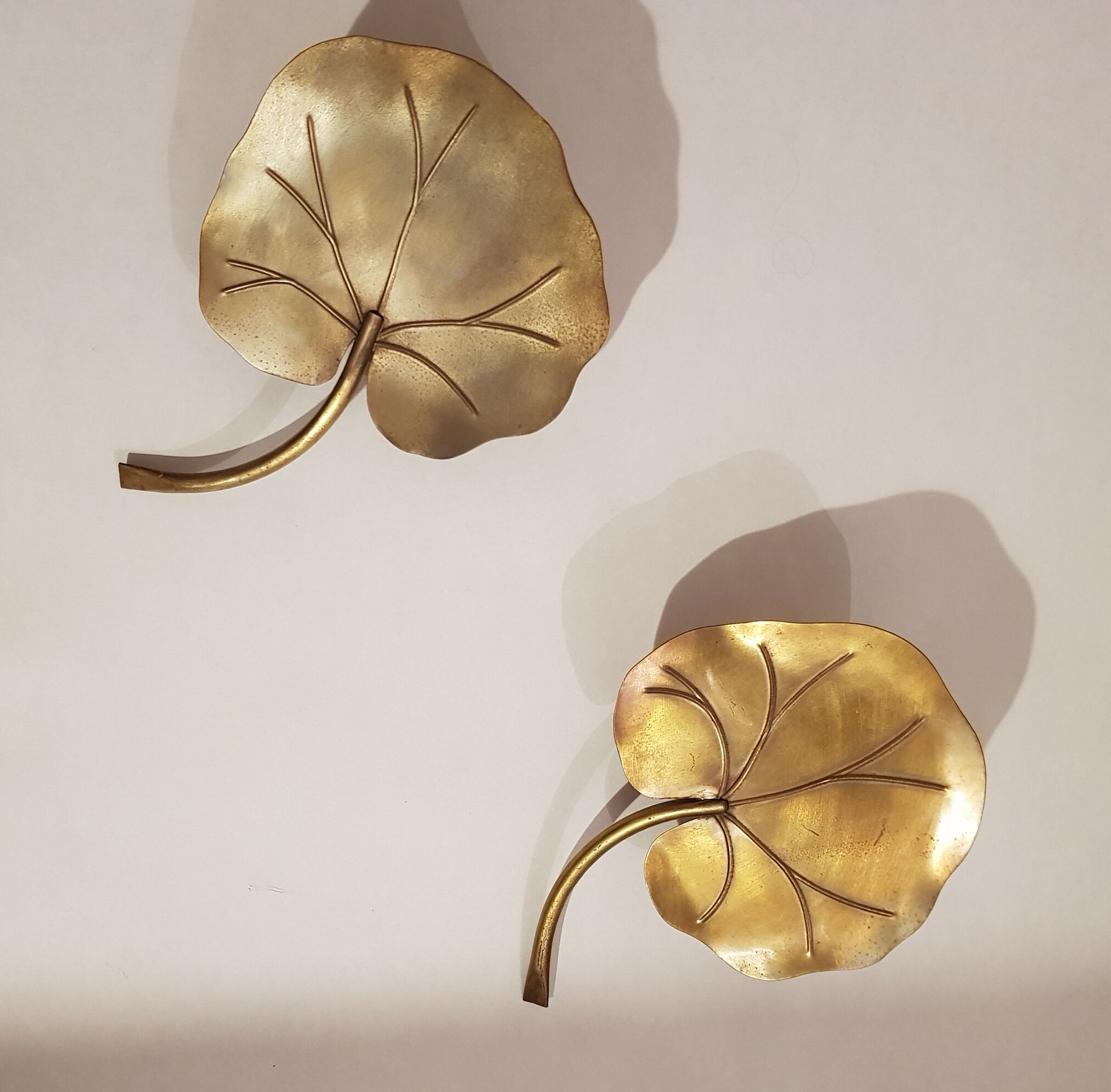Pair of sconces in golden brass
