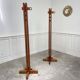 Pair of 1970s coat racks in solid elm
