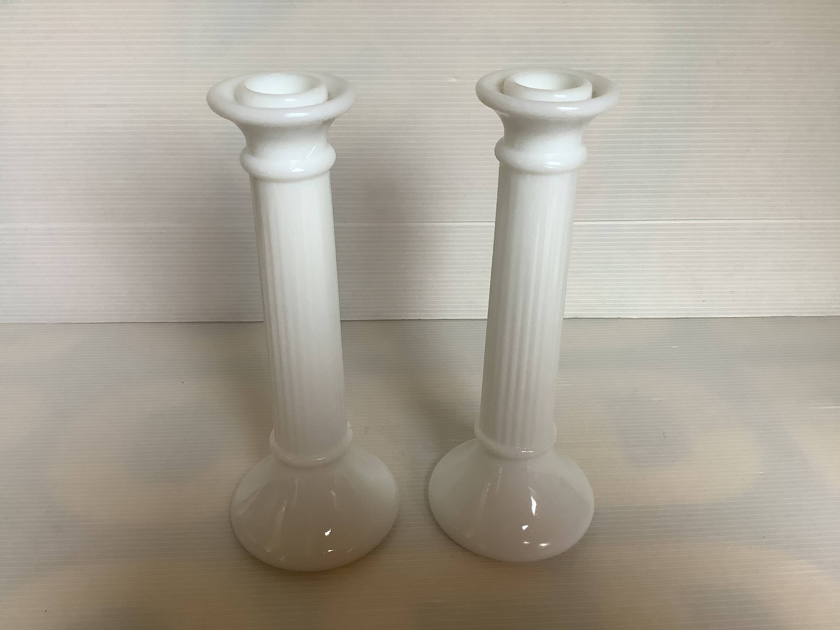 Pair of old opaline candlesticks Germany