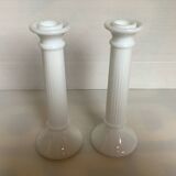 Paire anciens bougeoirs opaline Germany