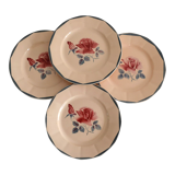 4 assiettes plates Digoin modèle 9178