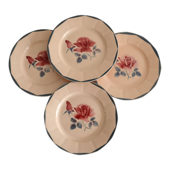4 assiettes plates Digoin modèle 9178