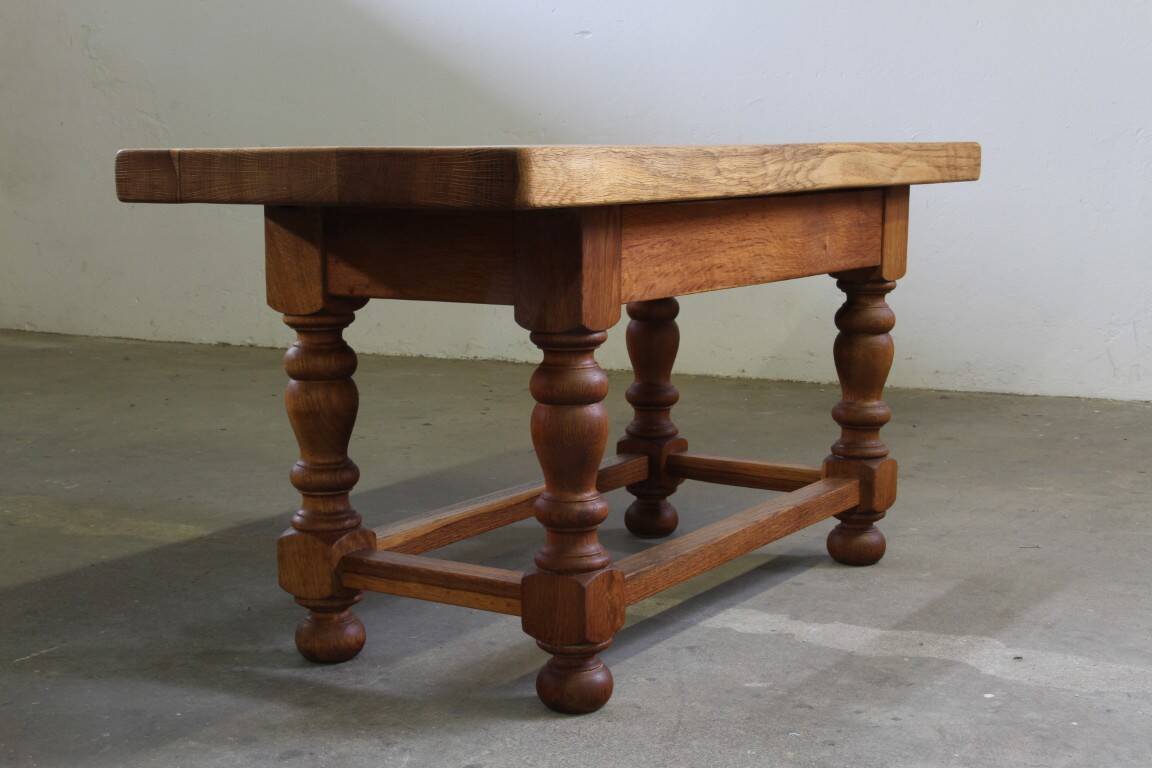 Early 20th century Danish Baroque coffee table solid oak