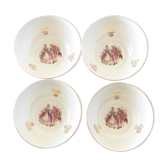 Set of 4 small porcelain bowls