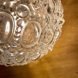 Vintage globe pendant lamp in molded glass