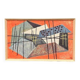 Original Swedish Abstract Oil on Panel – “Roofscape” – Signed – Vintage