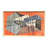 Original suédois Huile sur panneau – “Toit” – Signé – Vintage