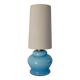 Lamp with blue opaline feet and textured conical lampshade 60s-70s