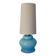 Lamp with blue opaline feet and textured conical lampshade 60s-70s