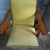 Pair of bridge armchairs with compass feet