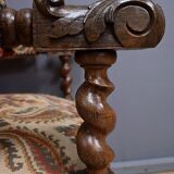 Ornamental armchair in oak, Louis XIII style – Early 20th century