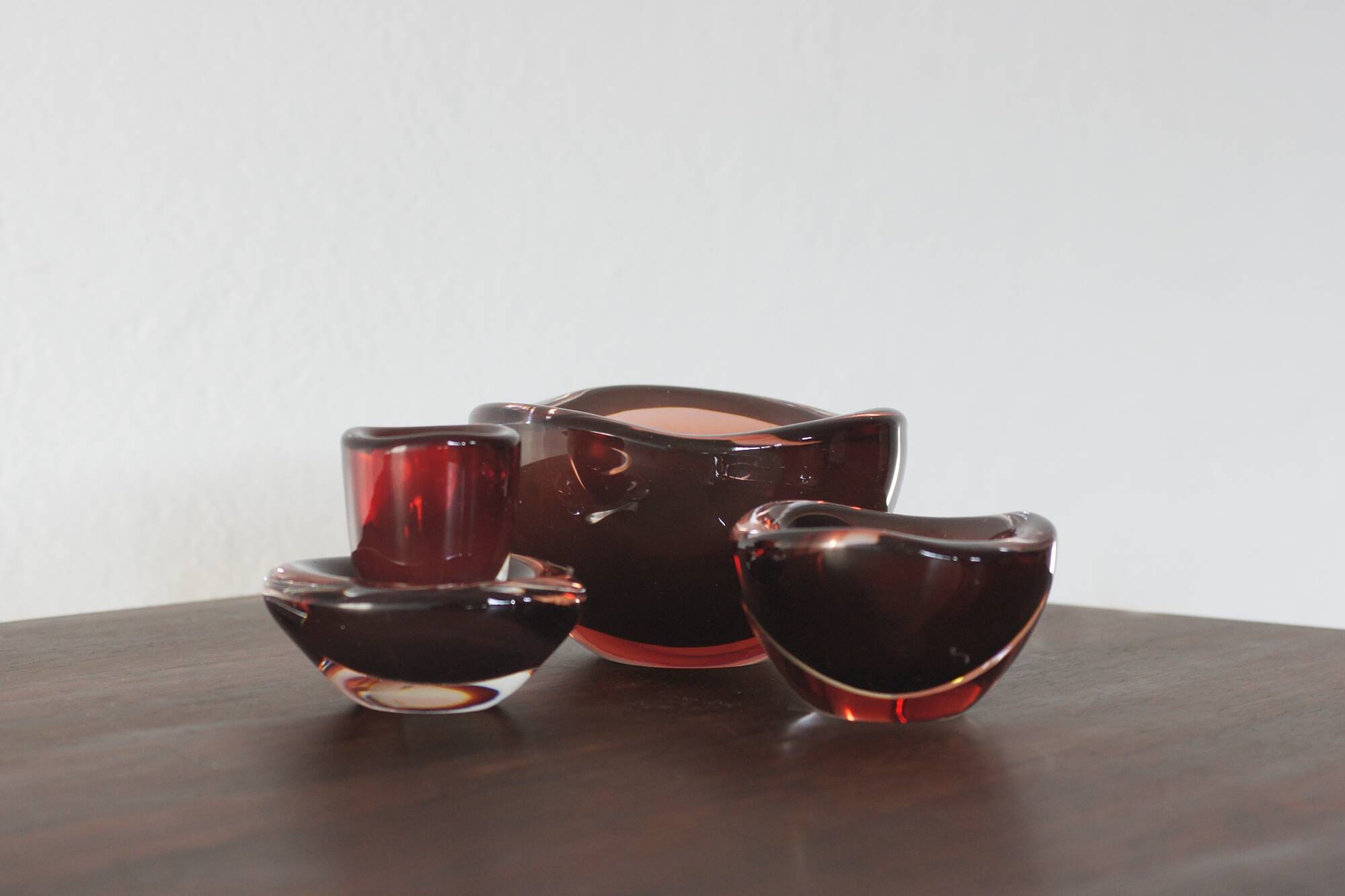 Glass Selena Bowl by Sven Palmqvist for Orrefors, 1950s, Set of 4