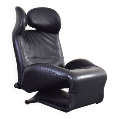 Fauteuil Wink en cuir par Toshiyuki Kita pour Cassina, années 1980.
