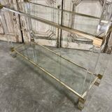 Plexiglass shelf by Pierre Vandel in Hollywood Regency style circa 1970.